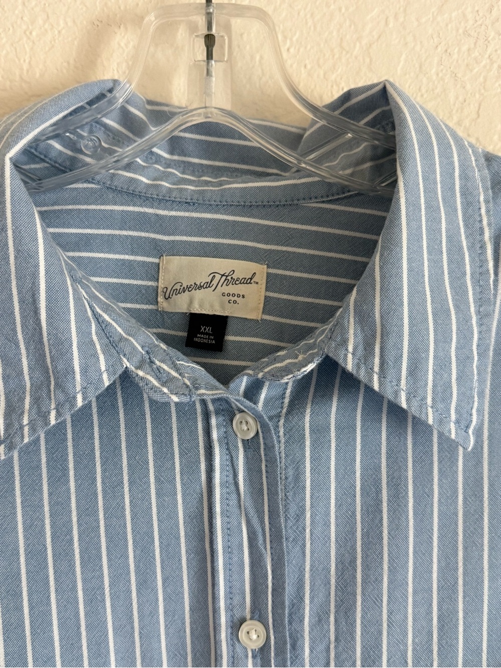 Long Sleeve Mini Shirtdress - Blue Striped XXL - Picture 5 of 7